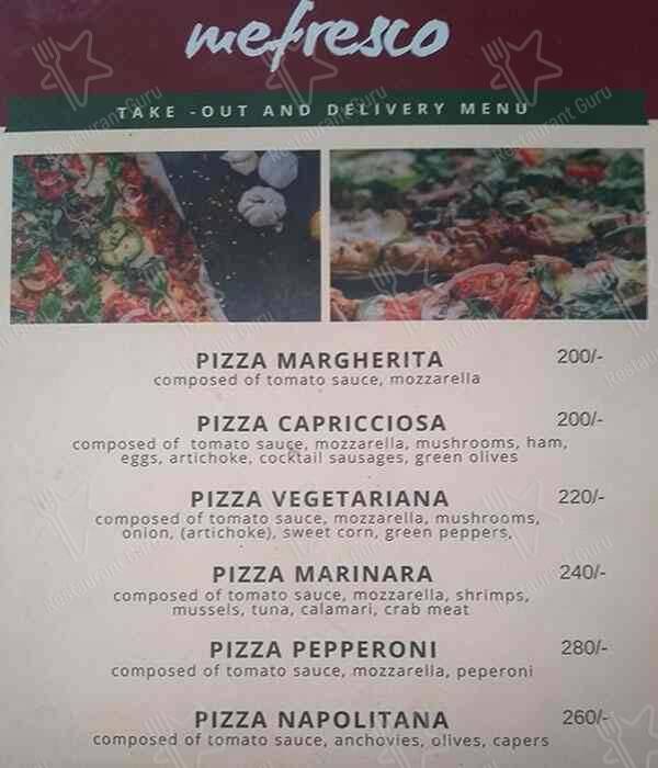 Cafe Mefresco menu