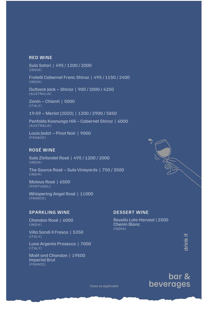 Cafe Calma menu