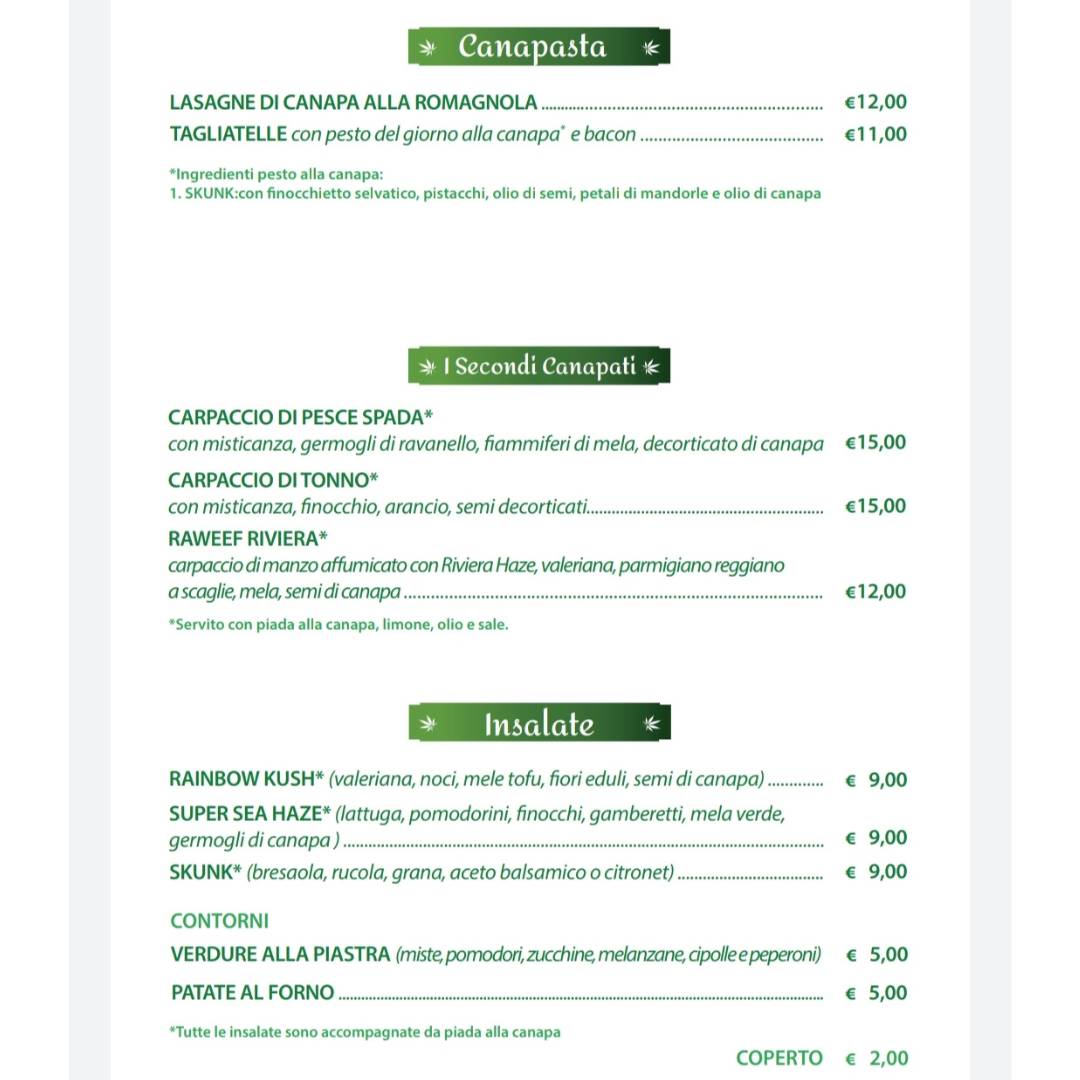 Menu di Canapa House 