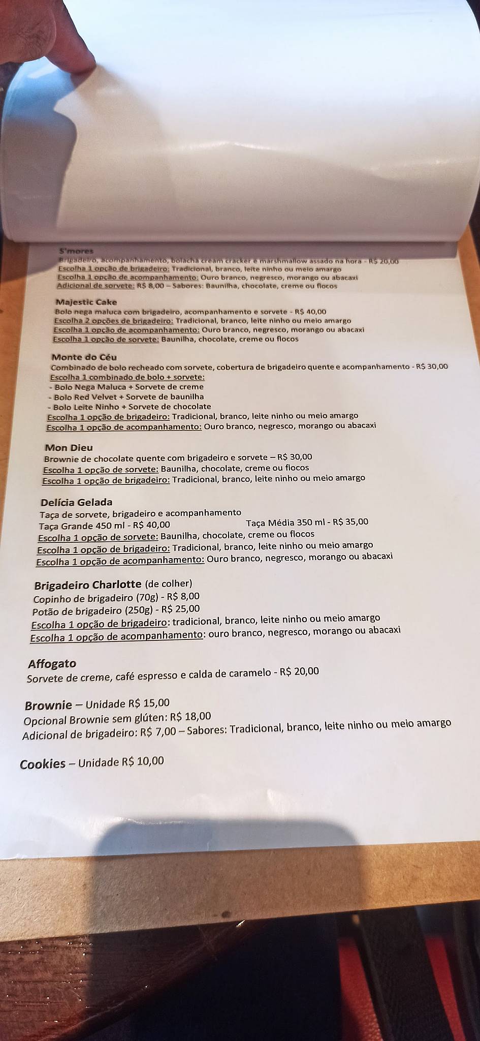 O Doce Segredo de Charlotte Café cardápio