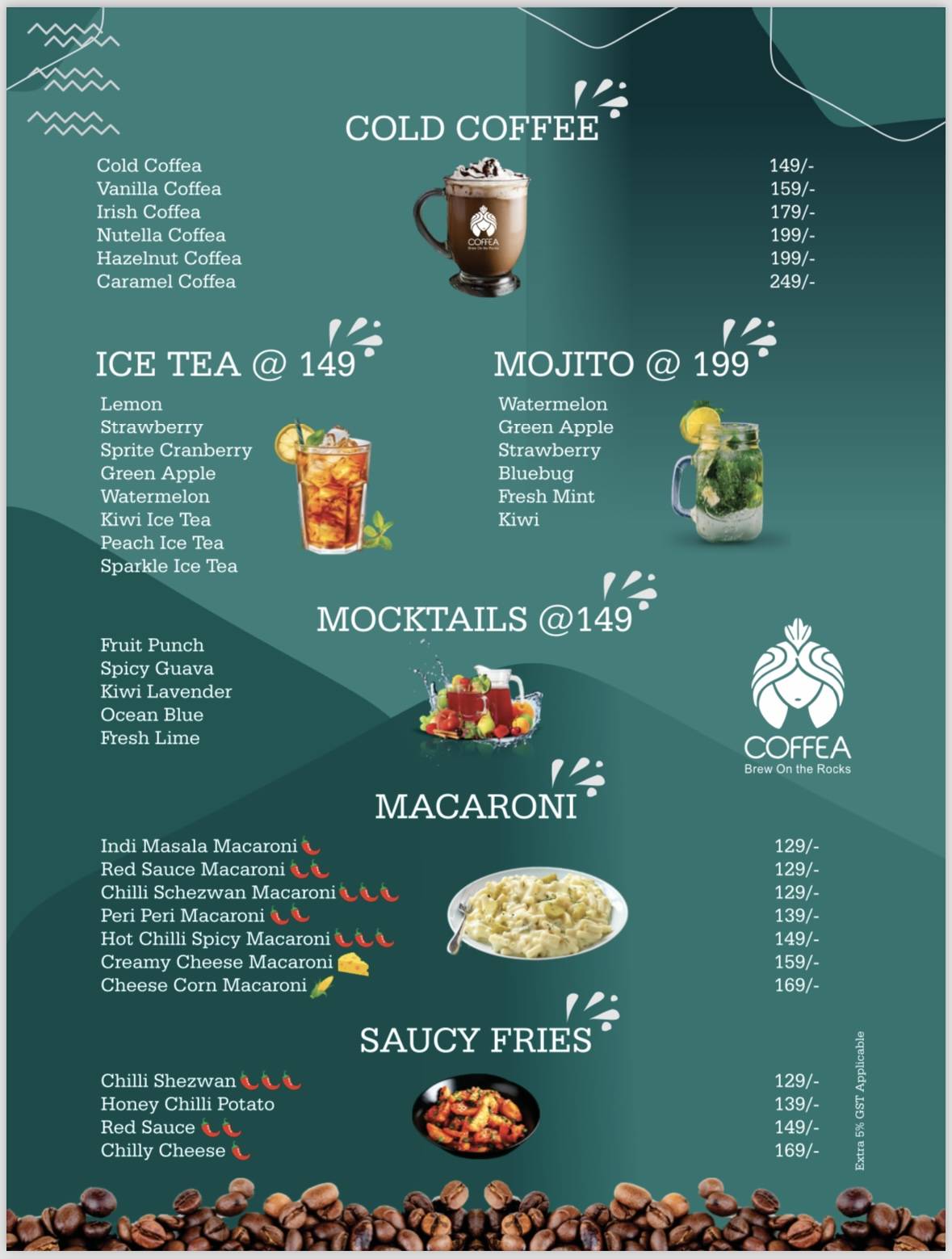 Coffea cafe - Coffee Cafe Near me in Bareilly Best Coffee Bar in Bareilly menu