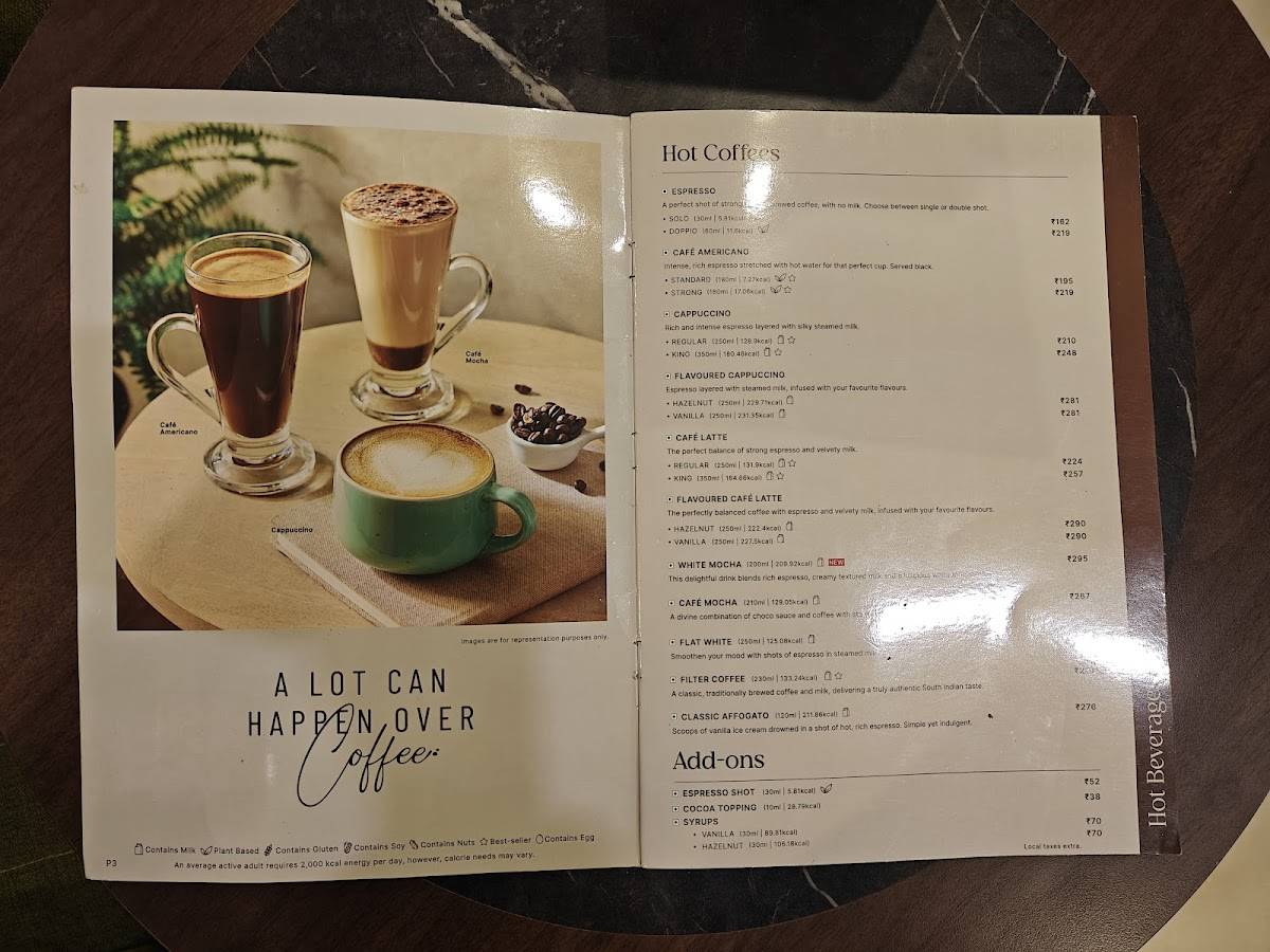 Café Coffee Day menu