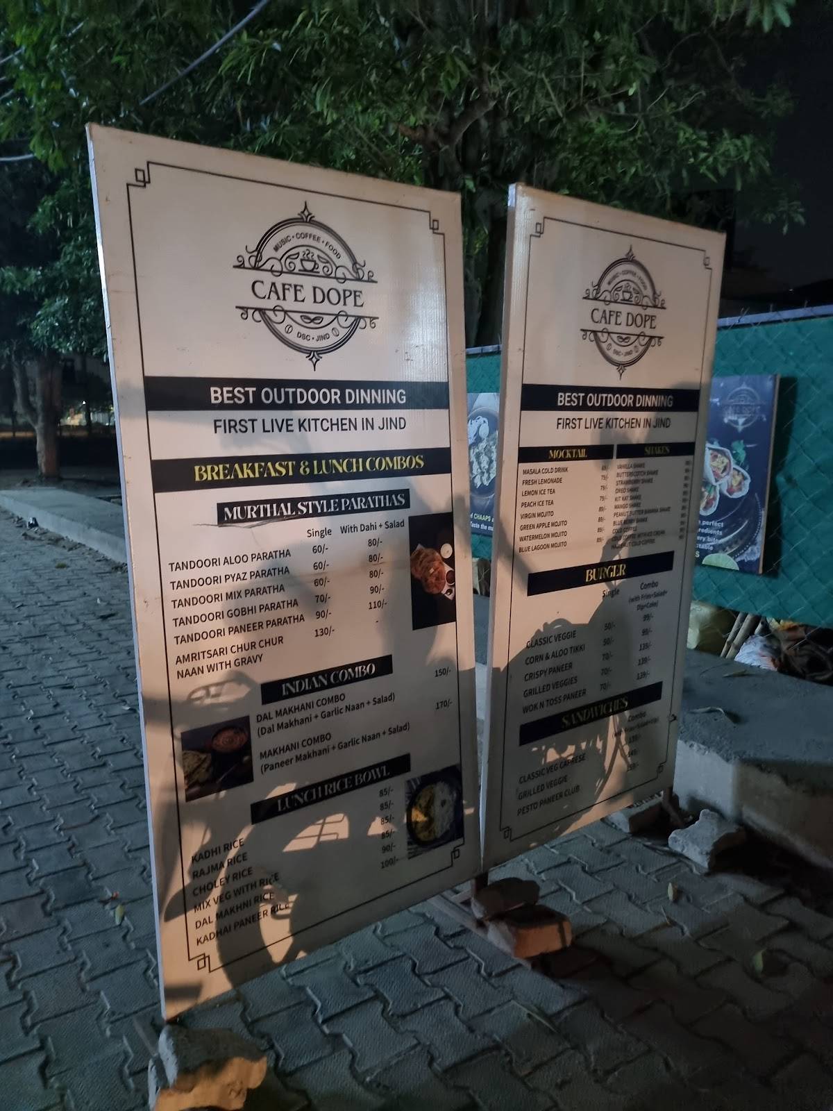 Cafe Dope - Best Family Restaurant in Jind menu