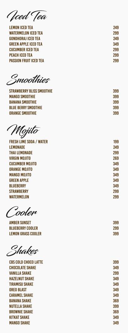 Firangi Cafe menu