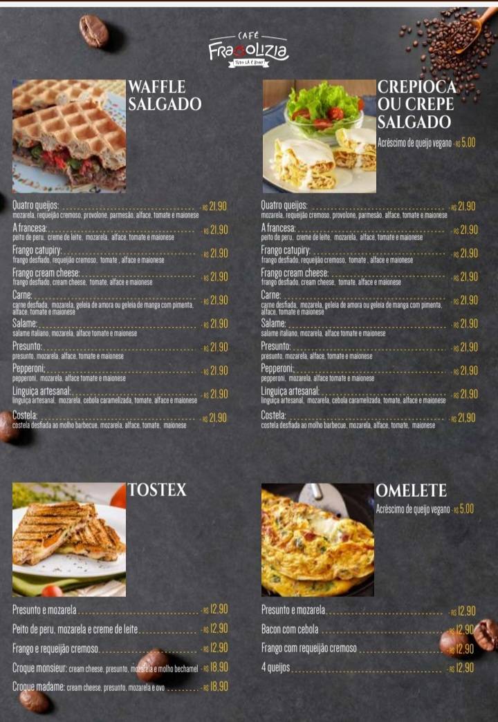 Café Fragolizia cardápio