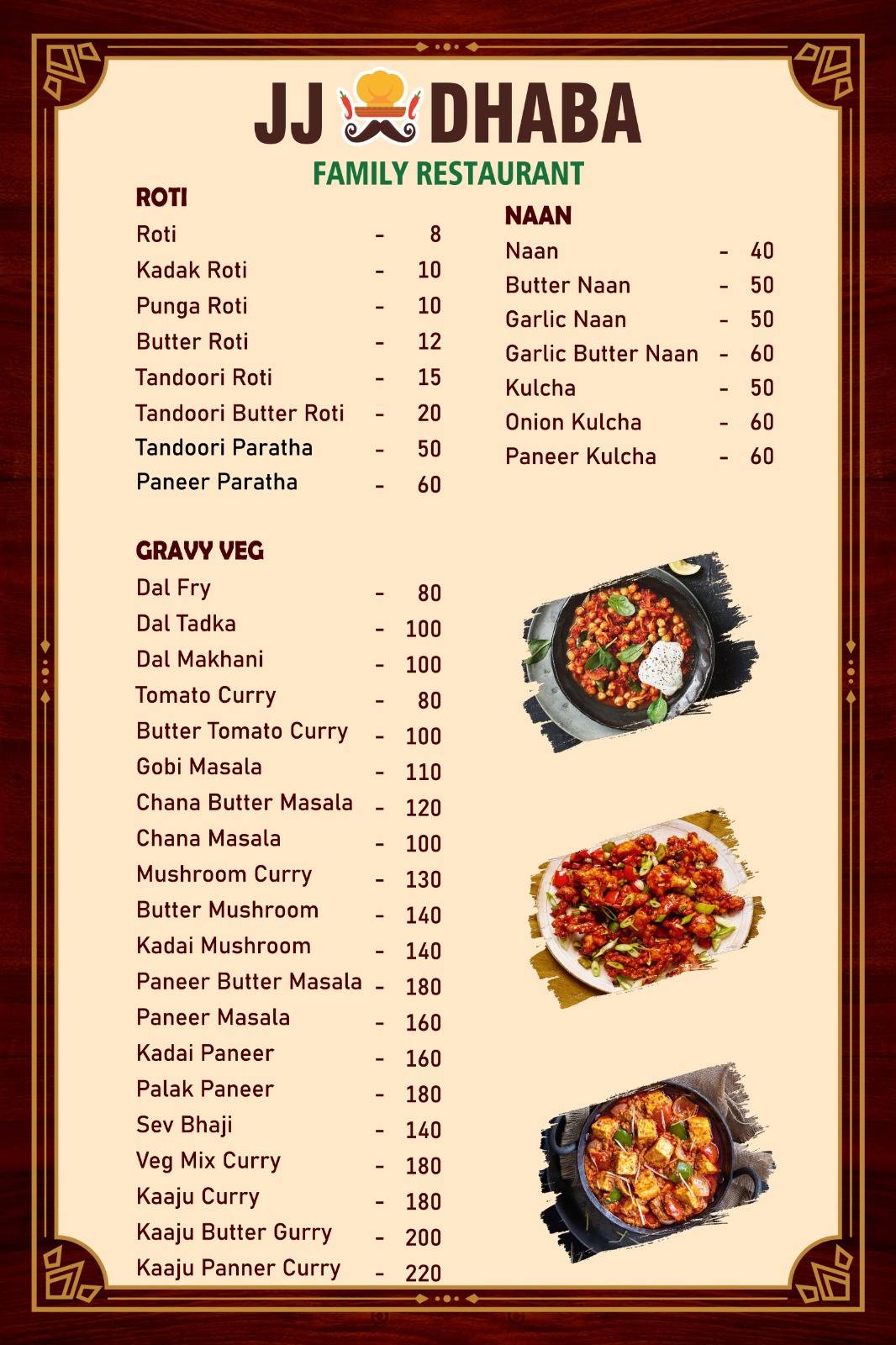JJ CAFE & DHABA menu
