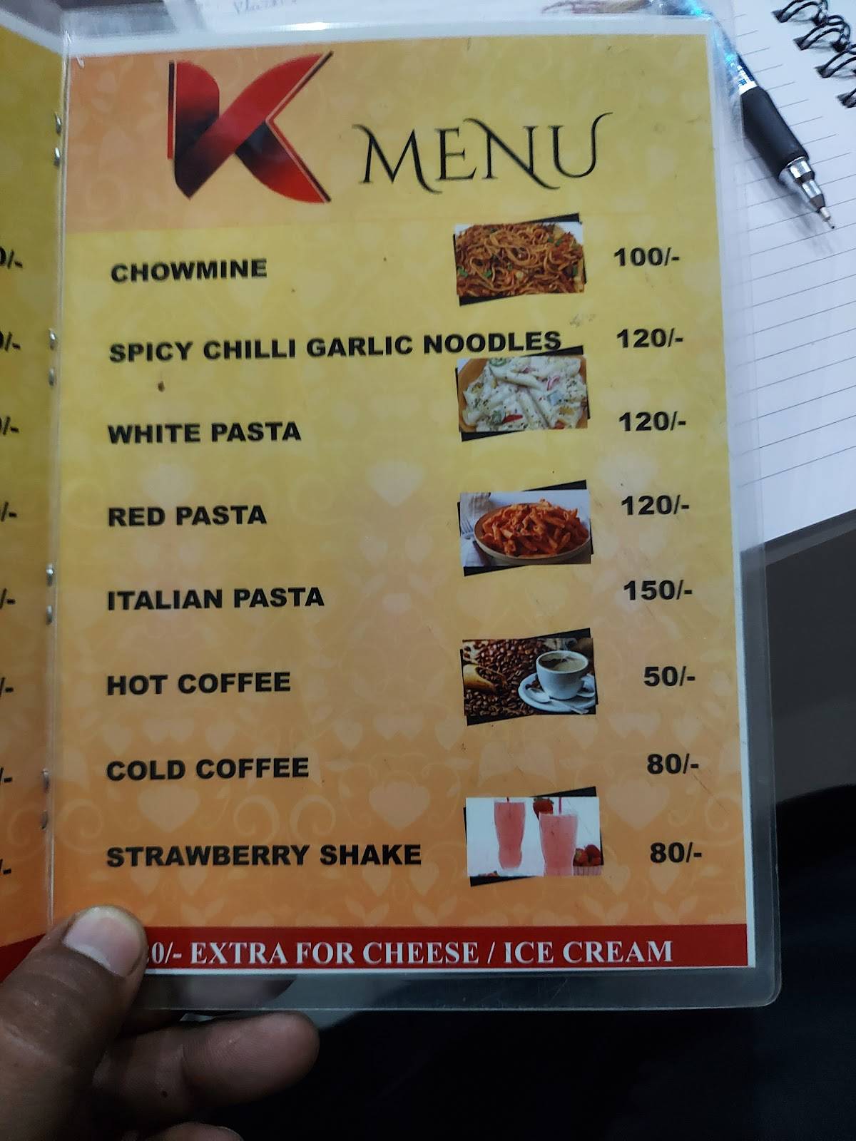 K CAFE-PRIVATE CABIN IN JAIPUR menu