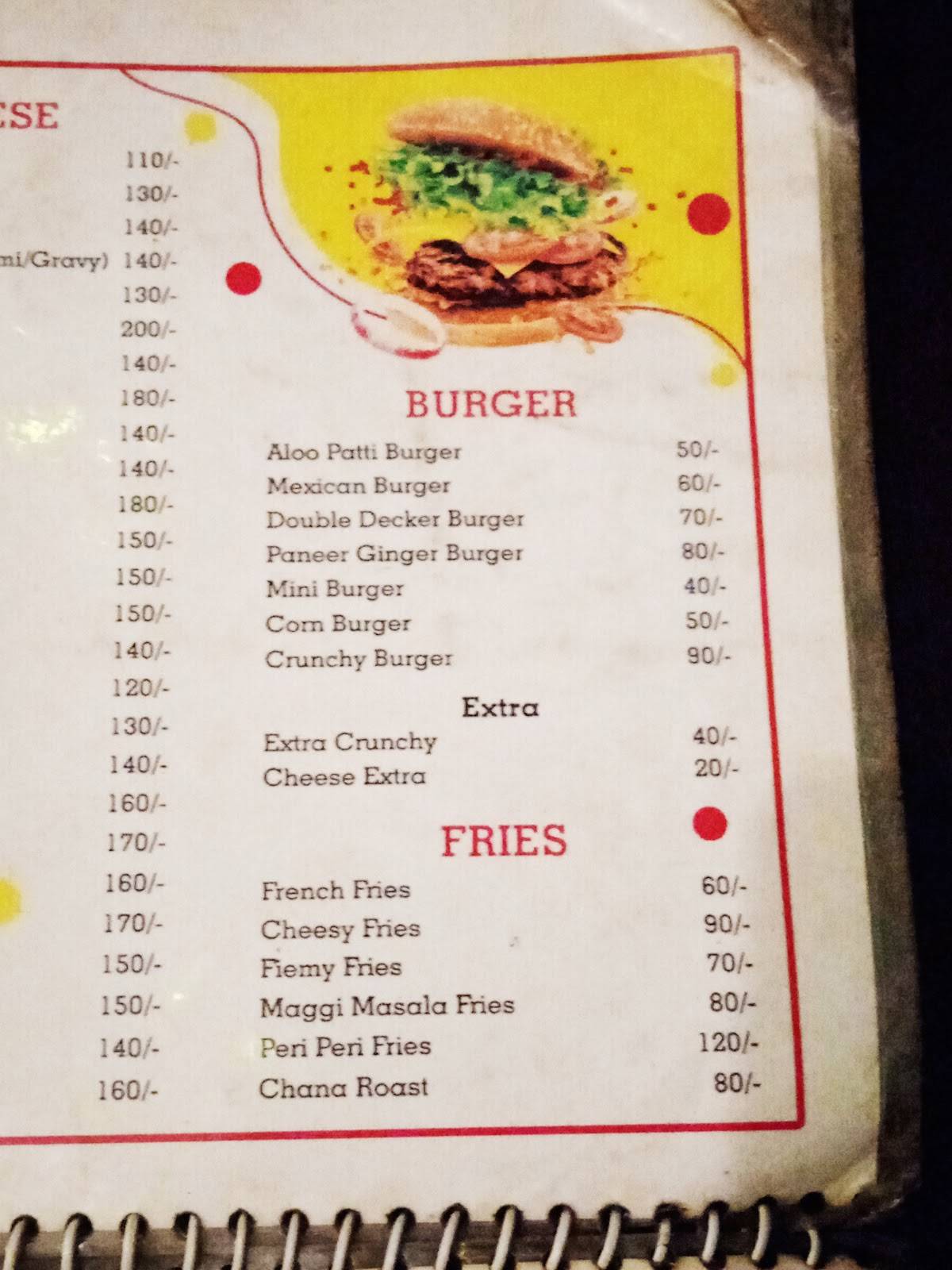 Nexus cafe janjgir menu