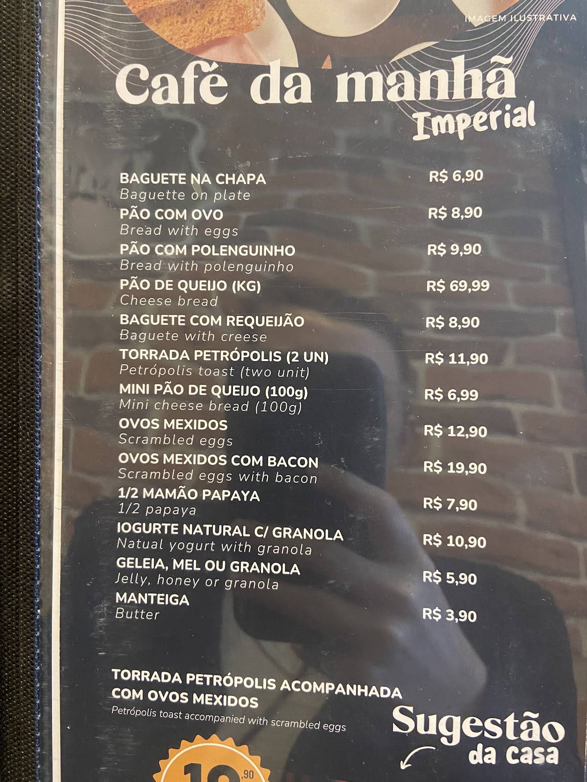 Padaria e Confeitaria Imperial Tijuca cardápio