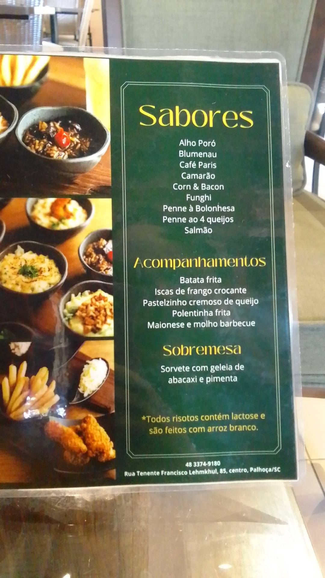 Café Paris cardápio
