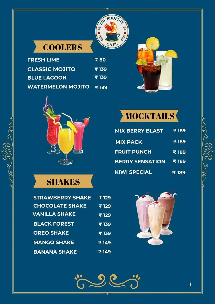 Phoenix Cafe menu