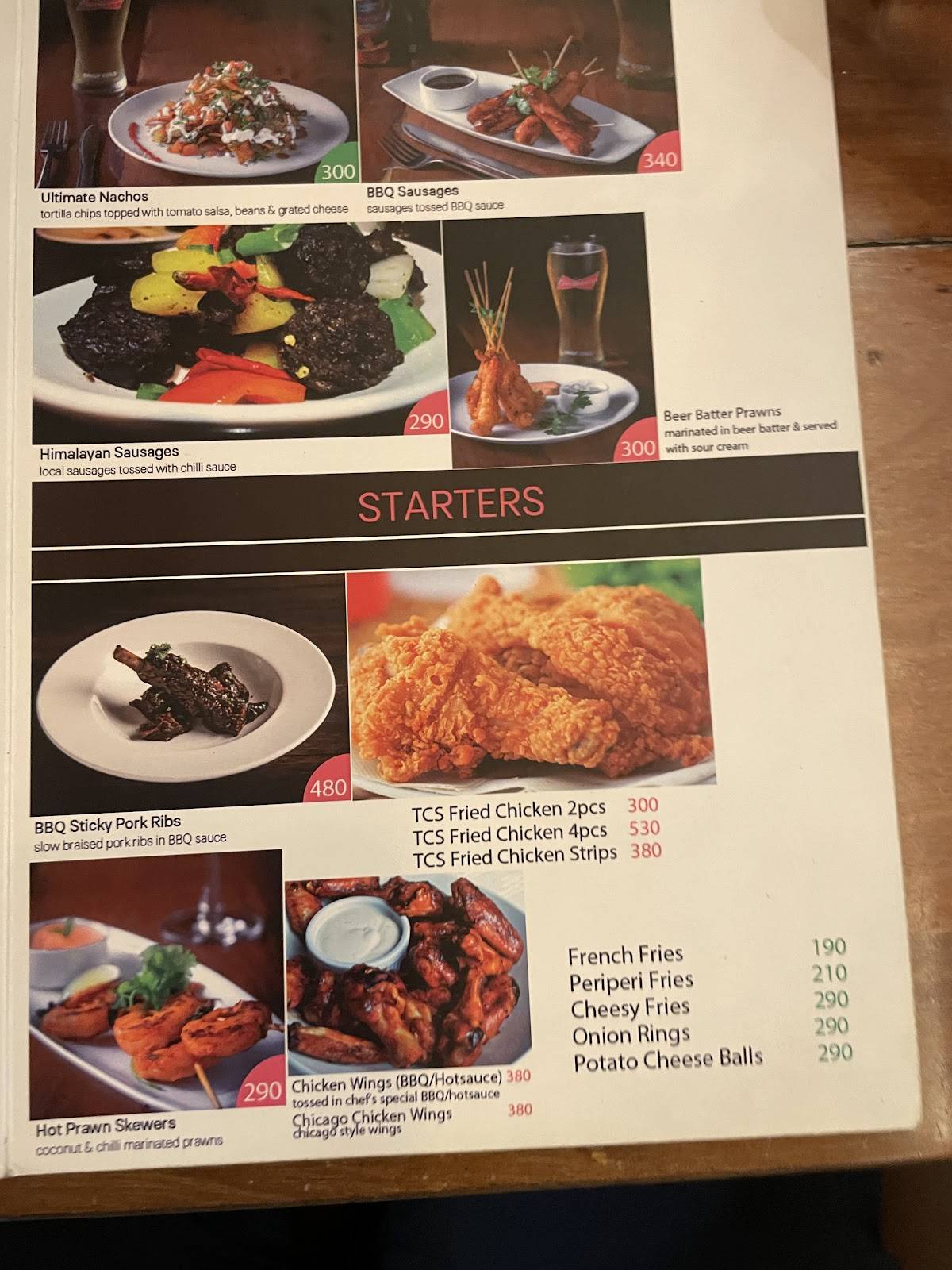 The Coffee Shop menu