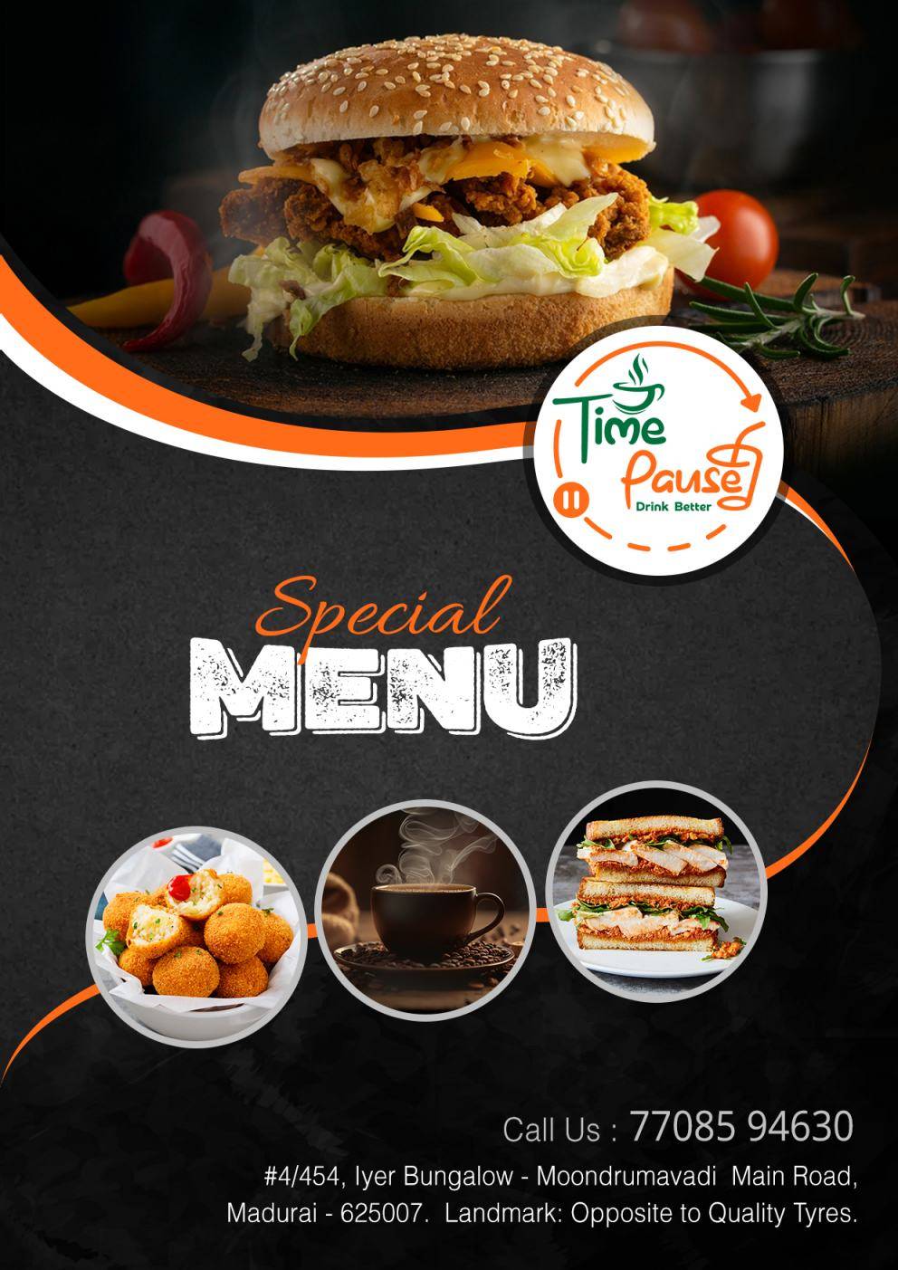 Time Pause Cafe menu