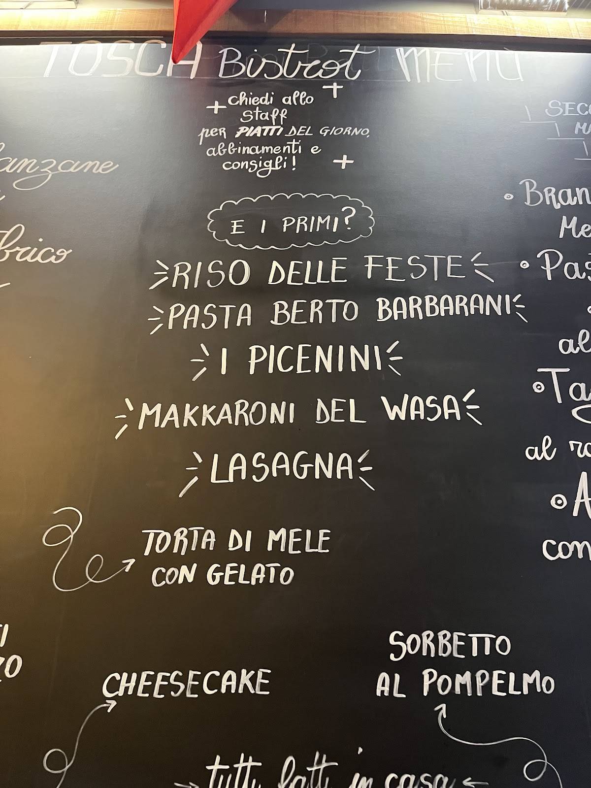 Menu di Tosca Bistrot 