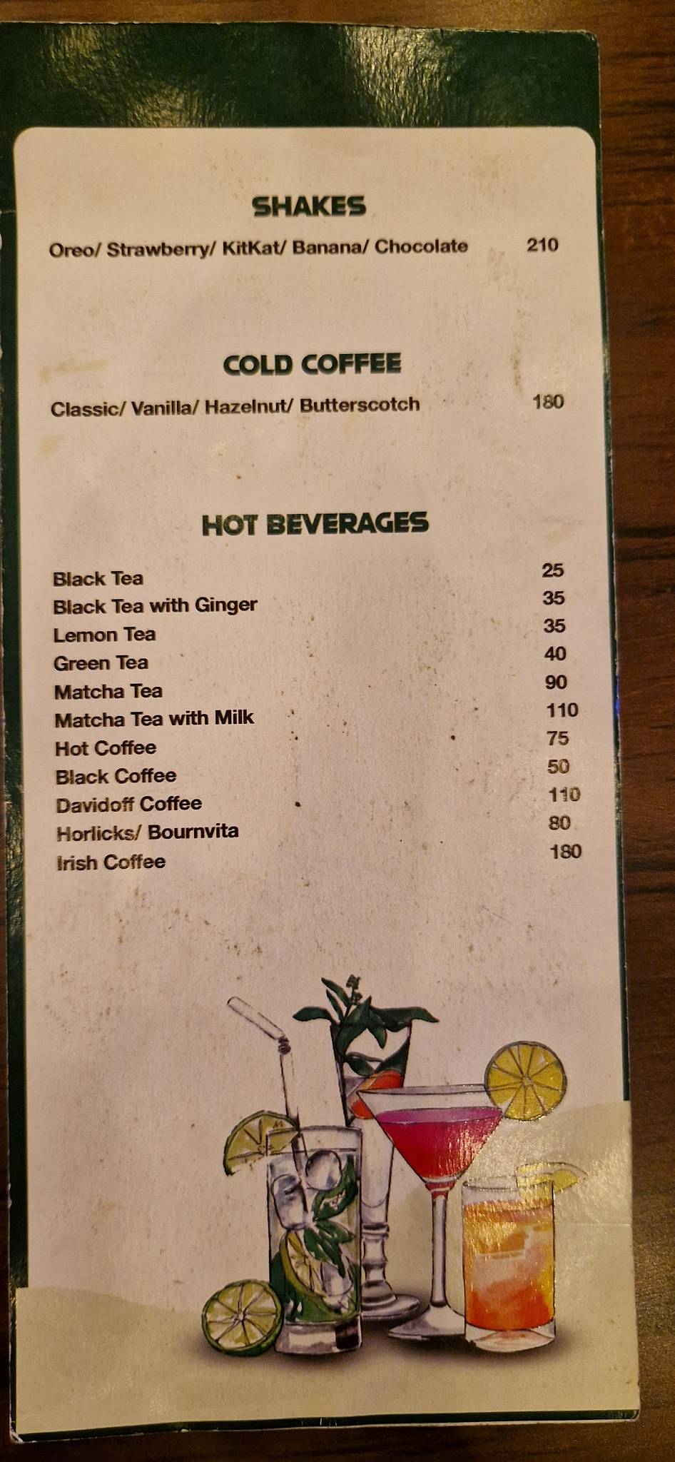 Tree House Cafe menu