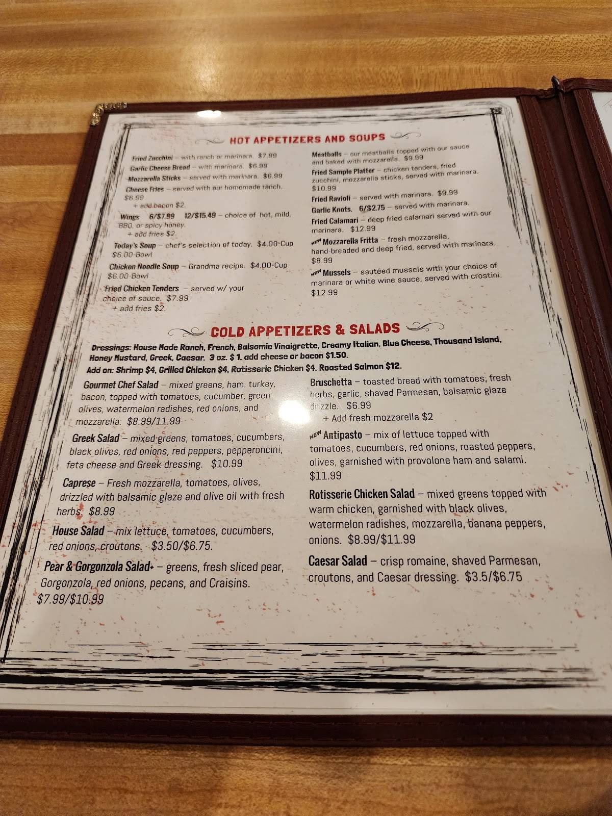 Menu at Cafe Vesuvio Italian restaurant & Pizzeria, Sanford