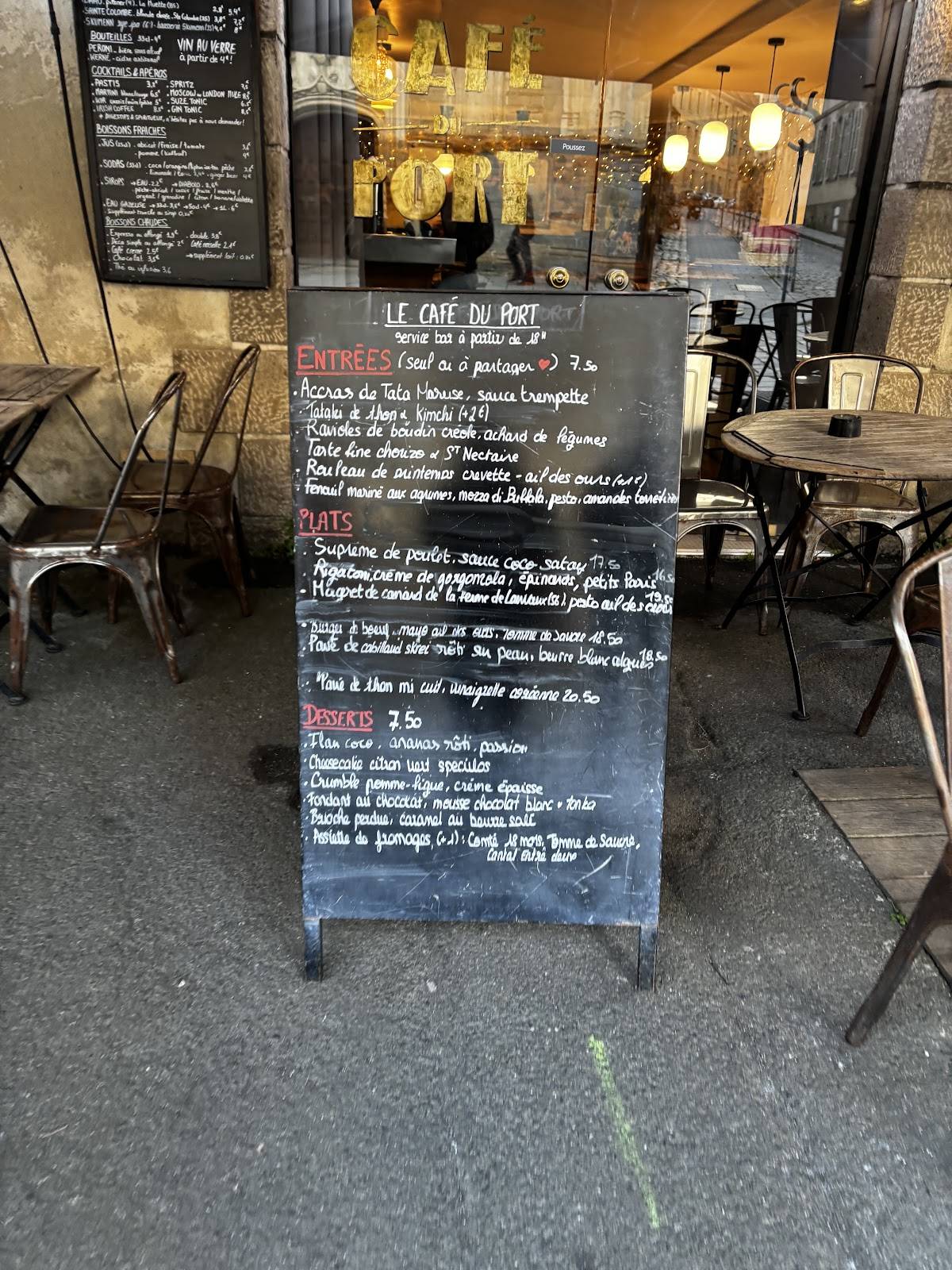 Menu de Café du Port