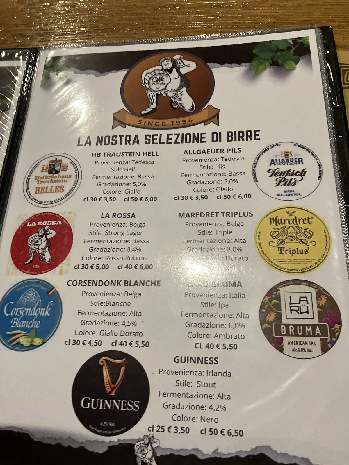 Menu di Caffè Roma 