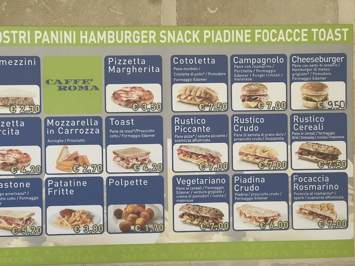 Menu di Caffè Roma 