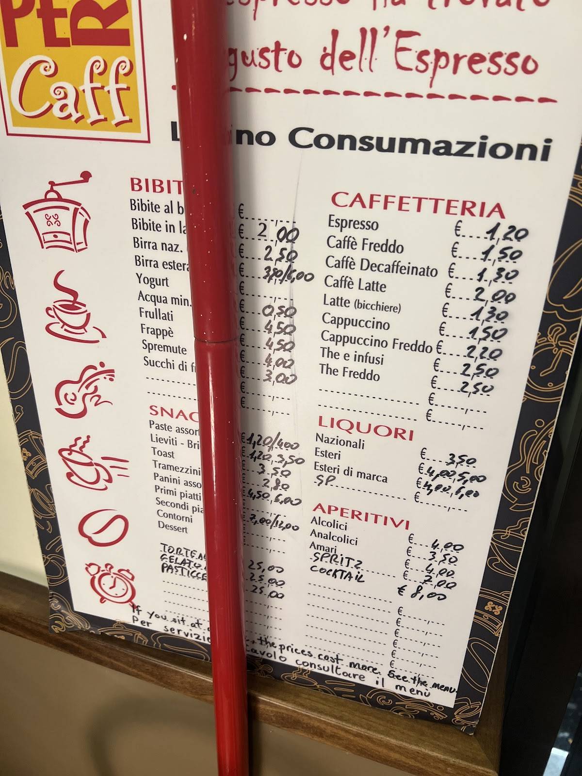 Menu di Caffè Trastevere 