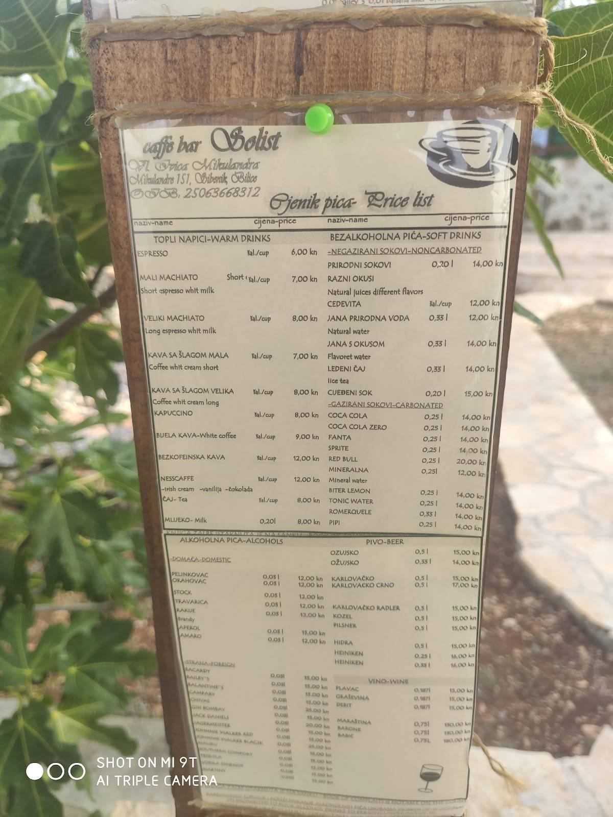 Menu di Konoba Solist 