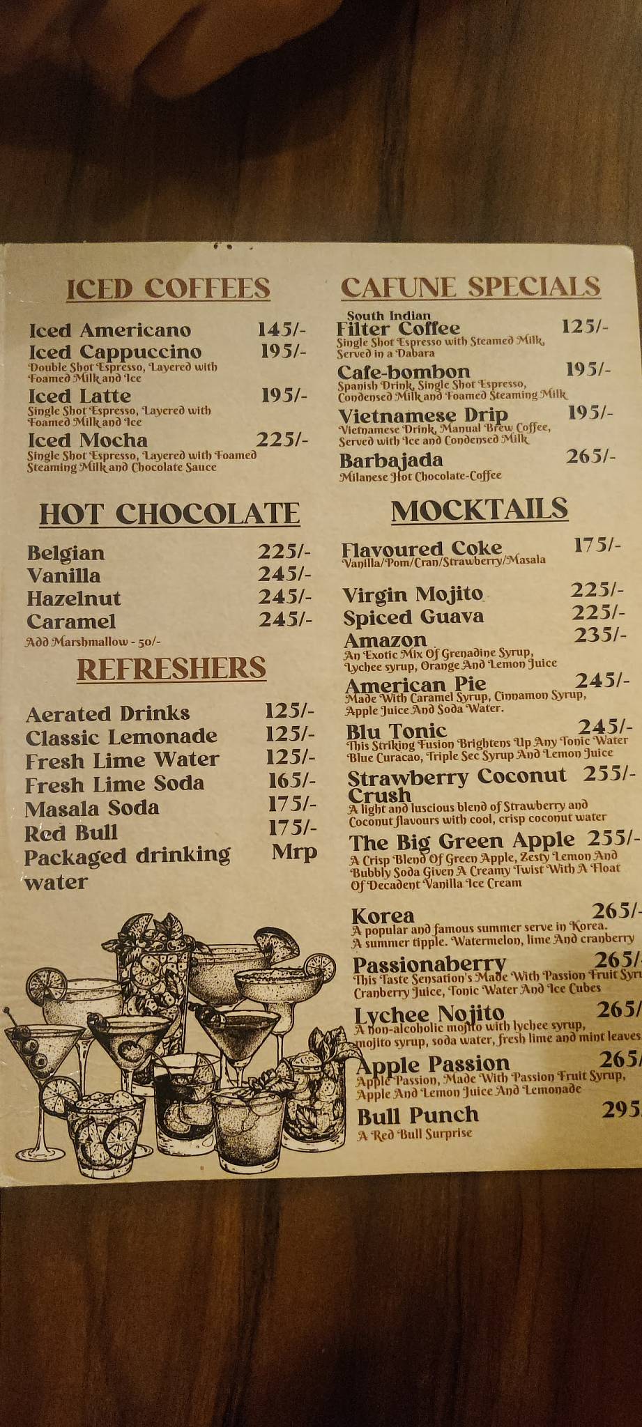 Cafune menu
