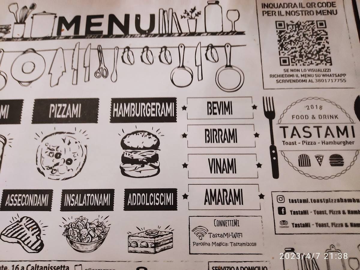 Menu di Tastami - Toast, Pizza & Hamburger - Caltanissetta 