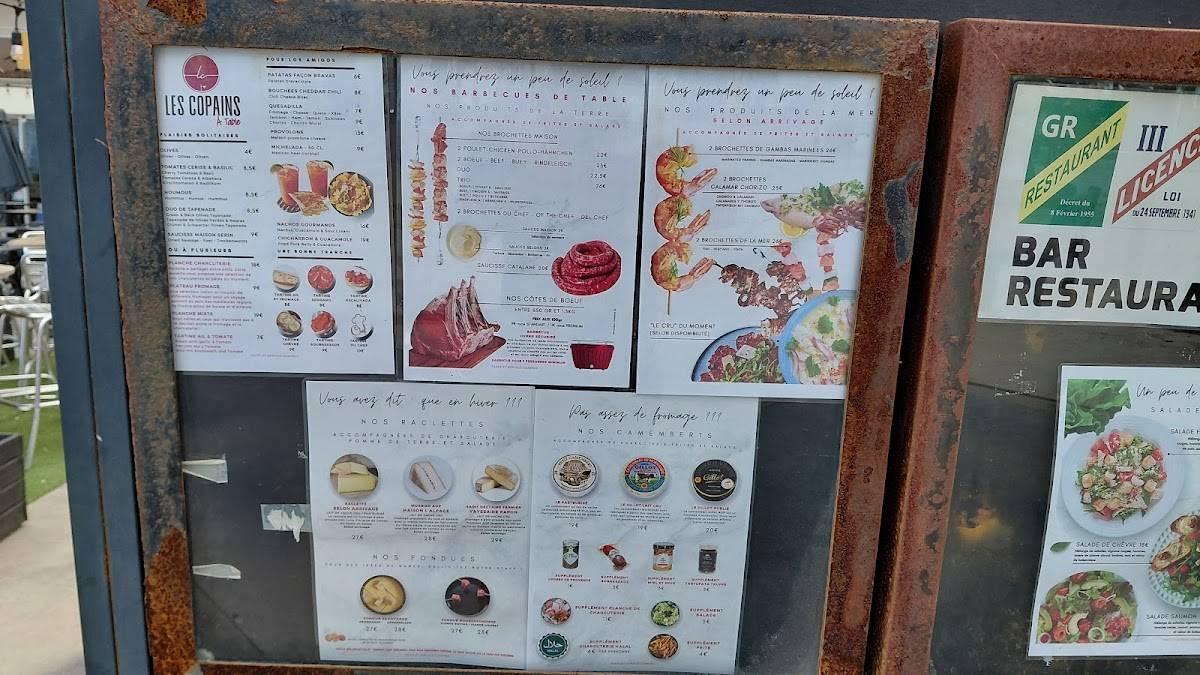 Menu de Les Copains À Table