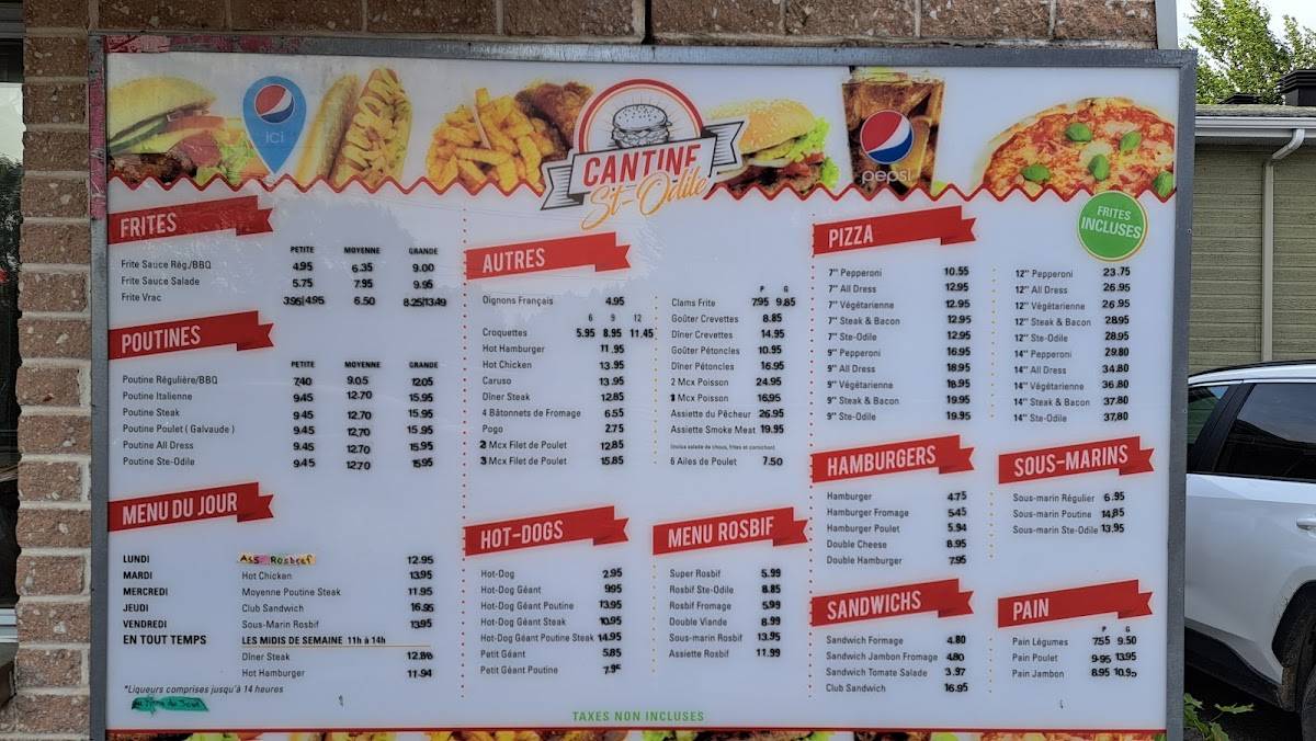 Menu de Cantine Ste-Odile