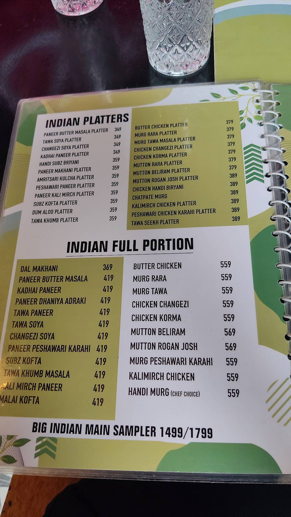 Cantino menu