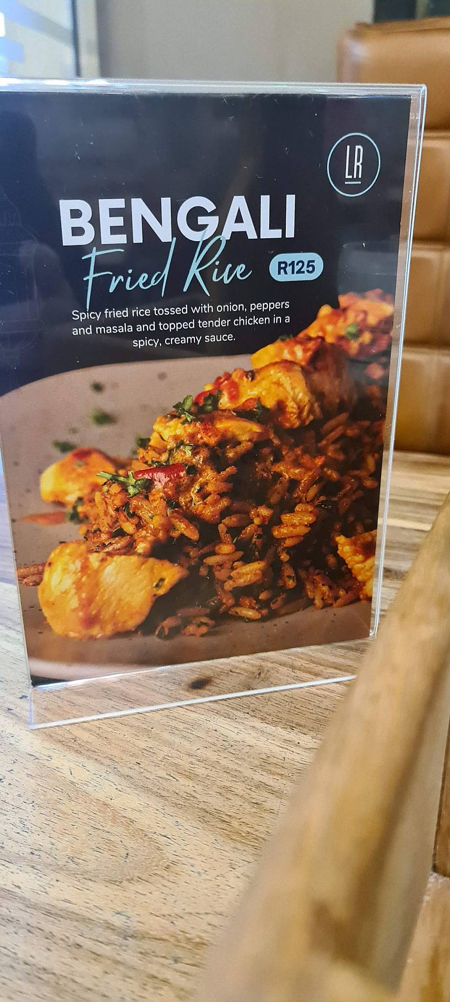 Menu at La Rocca restaurant, Cape Town