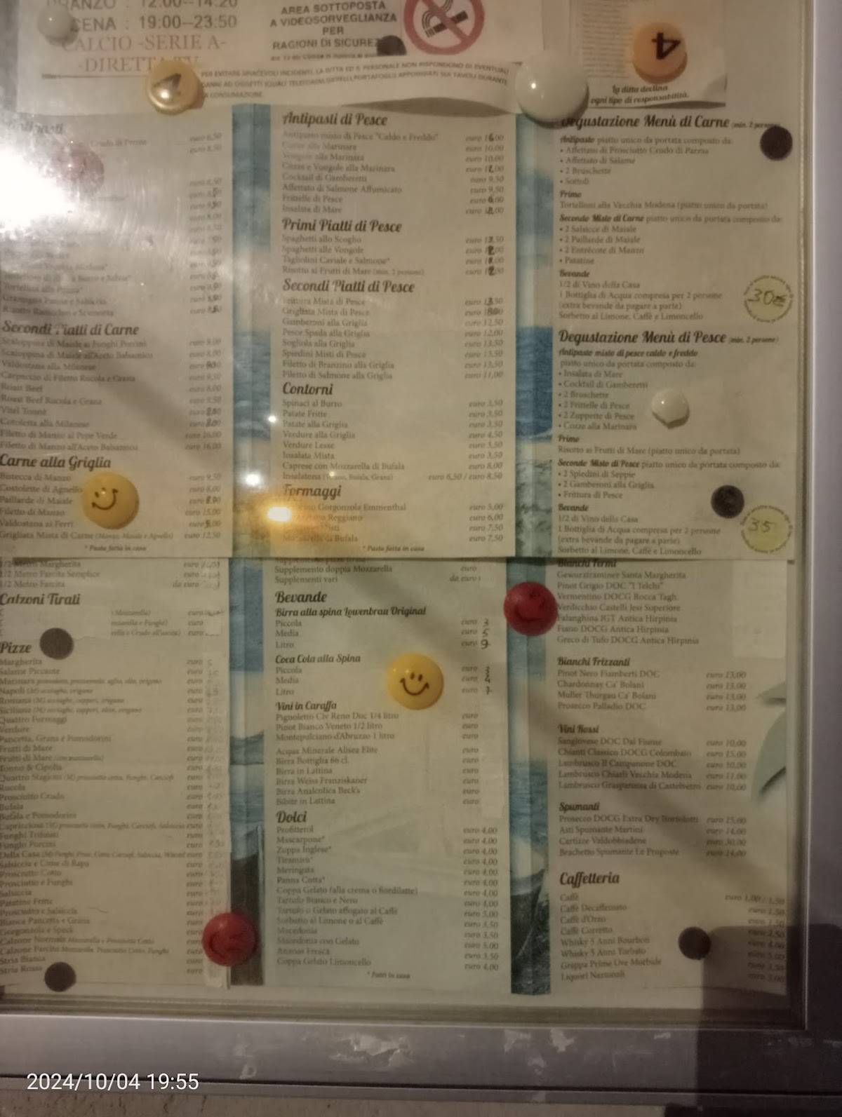 Menu di Ristorante Pizzeria Capri - Savino Alfonso e C. 