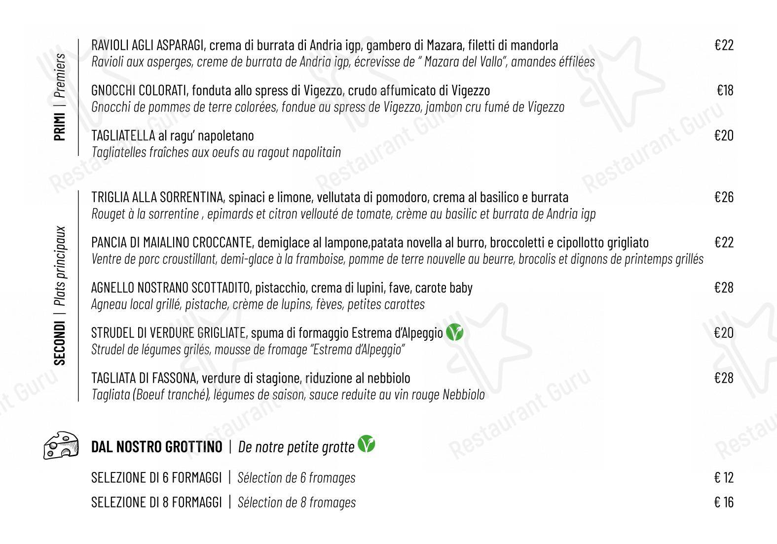 Casa Castagna 1620 in Mergozzo - Menu bar