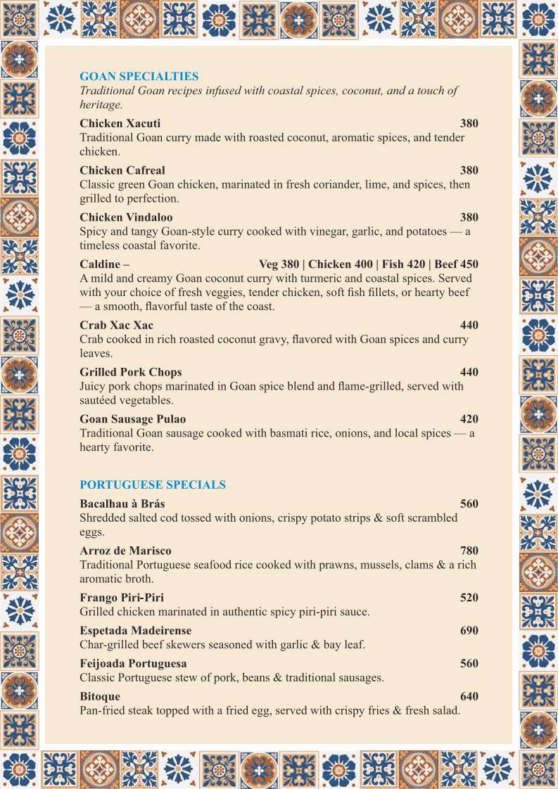 Casa Portuguesa Restaurante menu