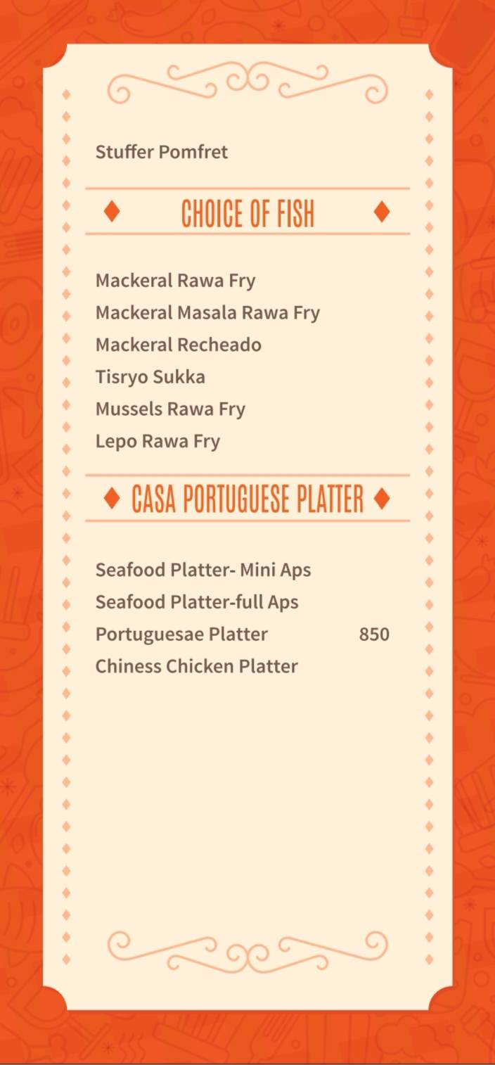 Casa Portuguesa Restaurante menu