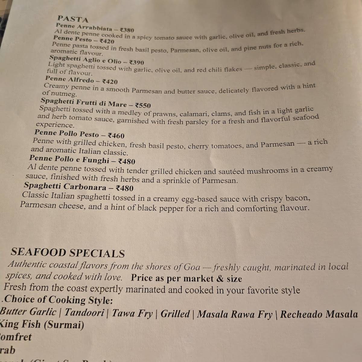 Casa Portuguesa Restaurante menu
