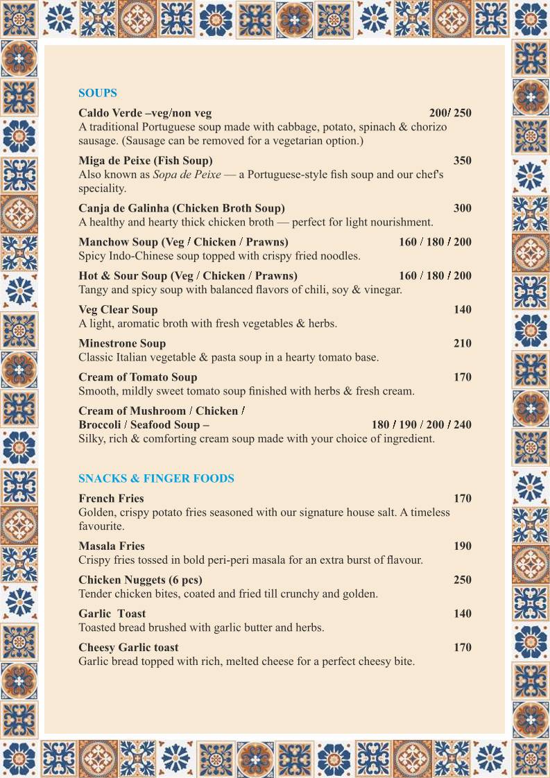 Casa Portuguesa Restaurante menu