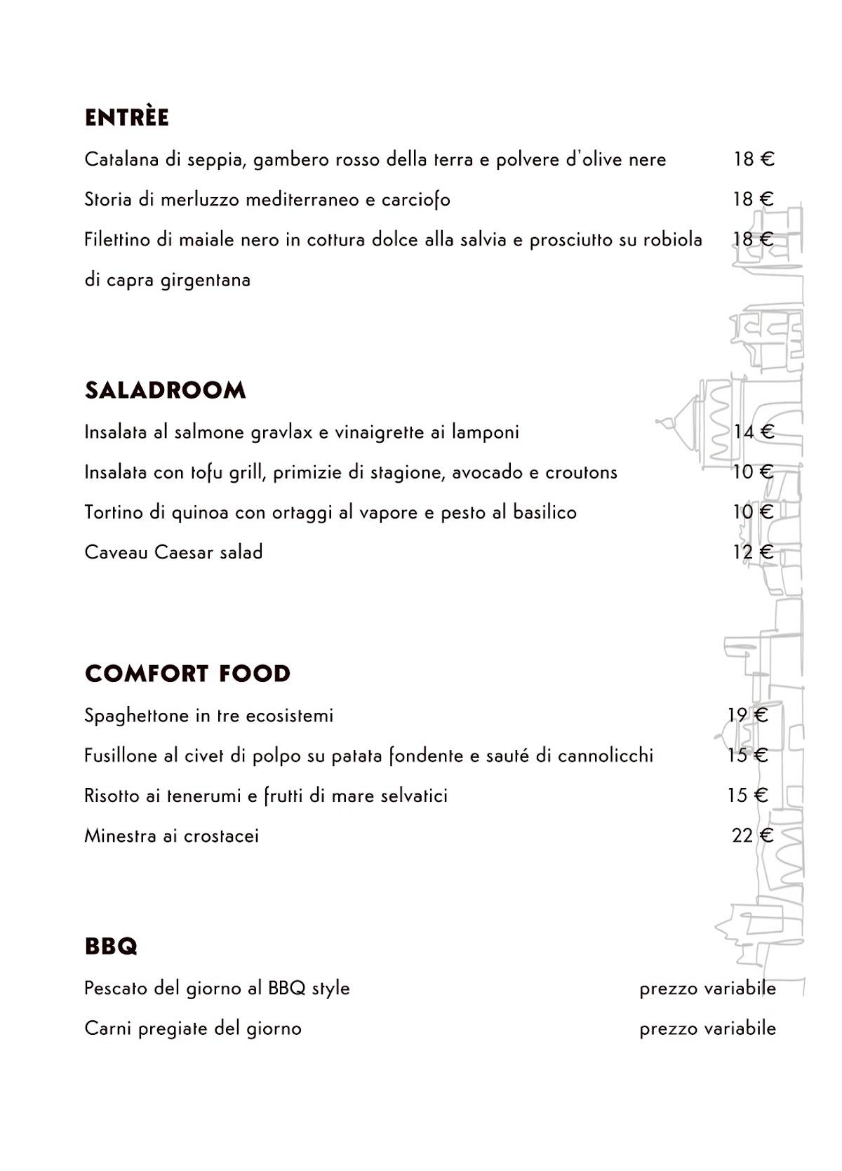 Menu di Caveau 38 