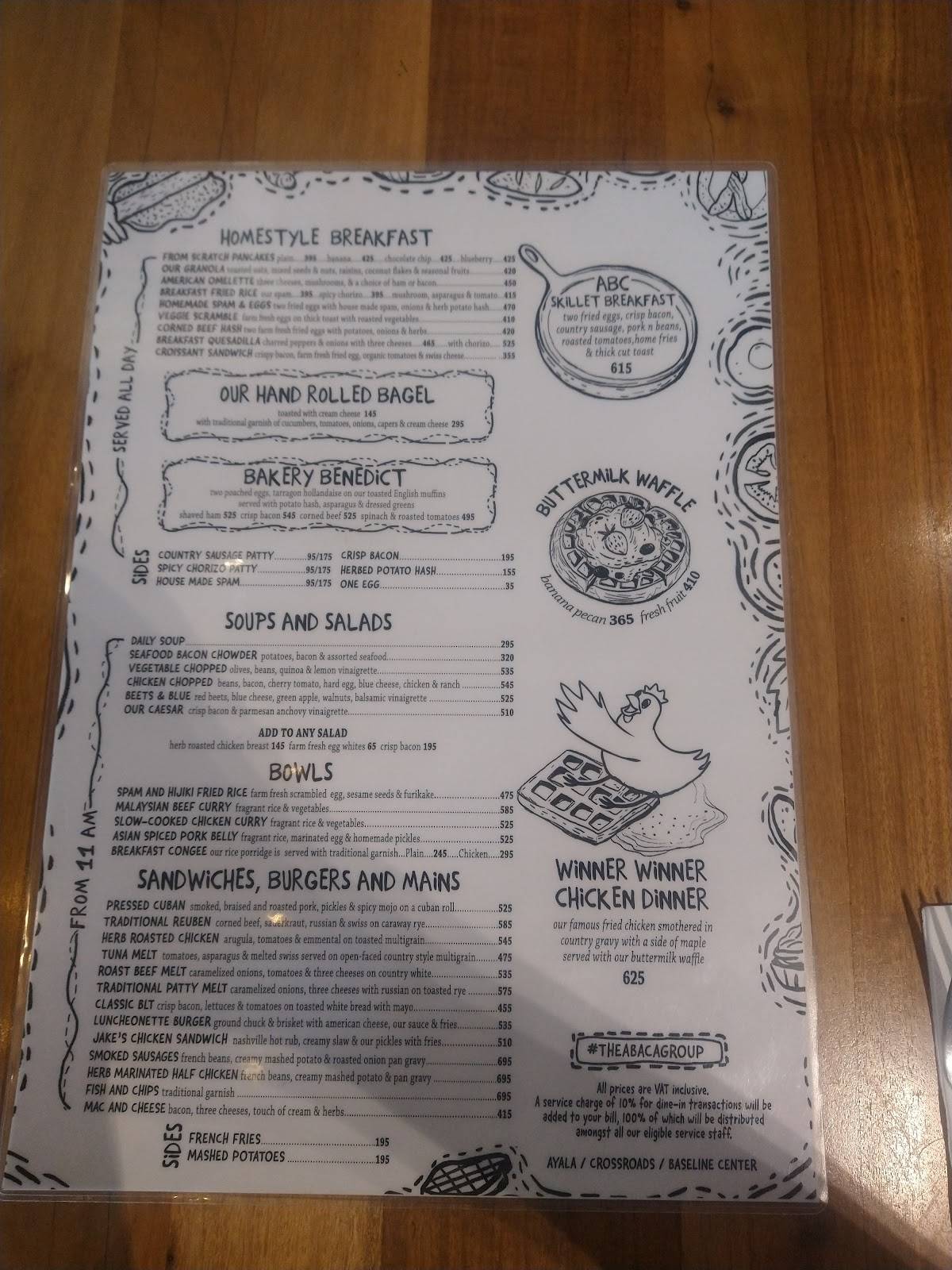 Menu at Abaca Baking Company Ayala cafe, Cebu City, The Terraces