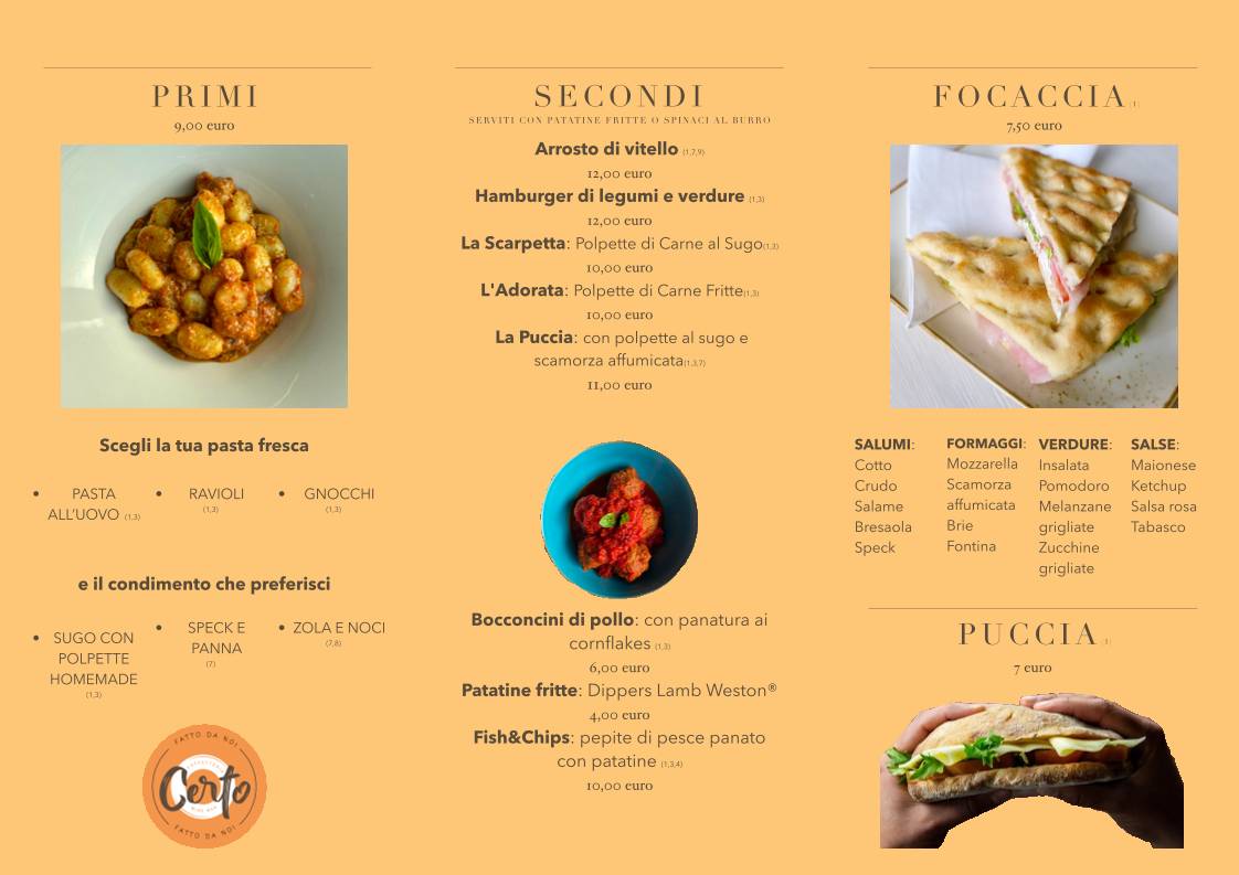 Menu di Certo 