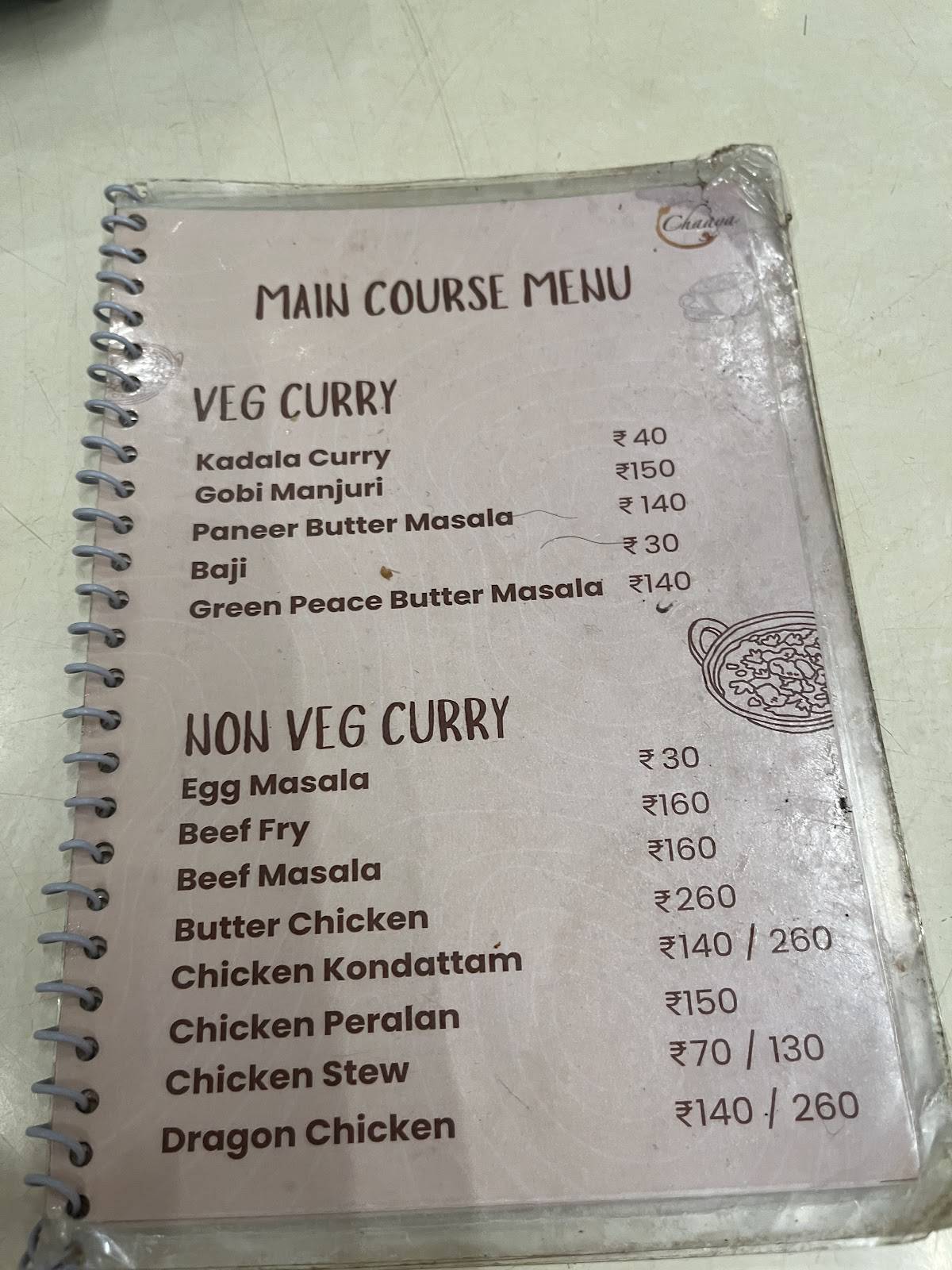 Chaaya menu