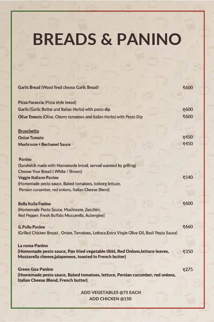 Caffe Sicily menu