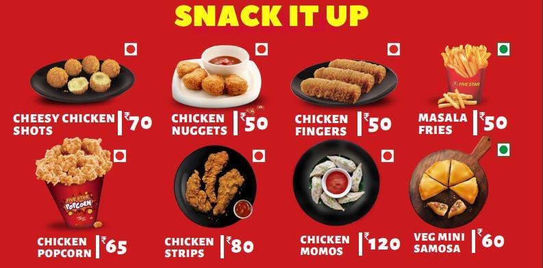 Five Star Chicken menu