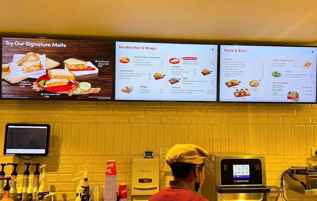 Tim Hortons menu