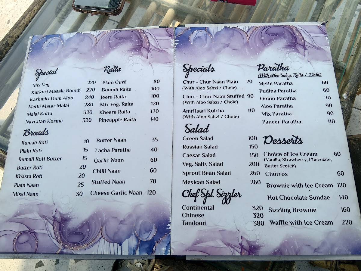 Chandrahash the sunset lounge & restaurant menu