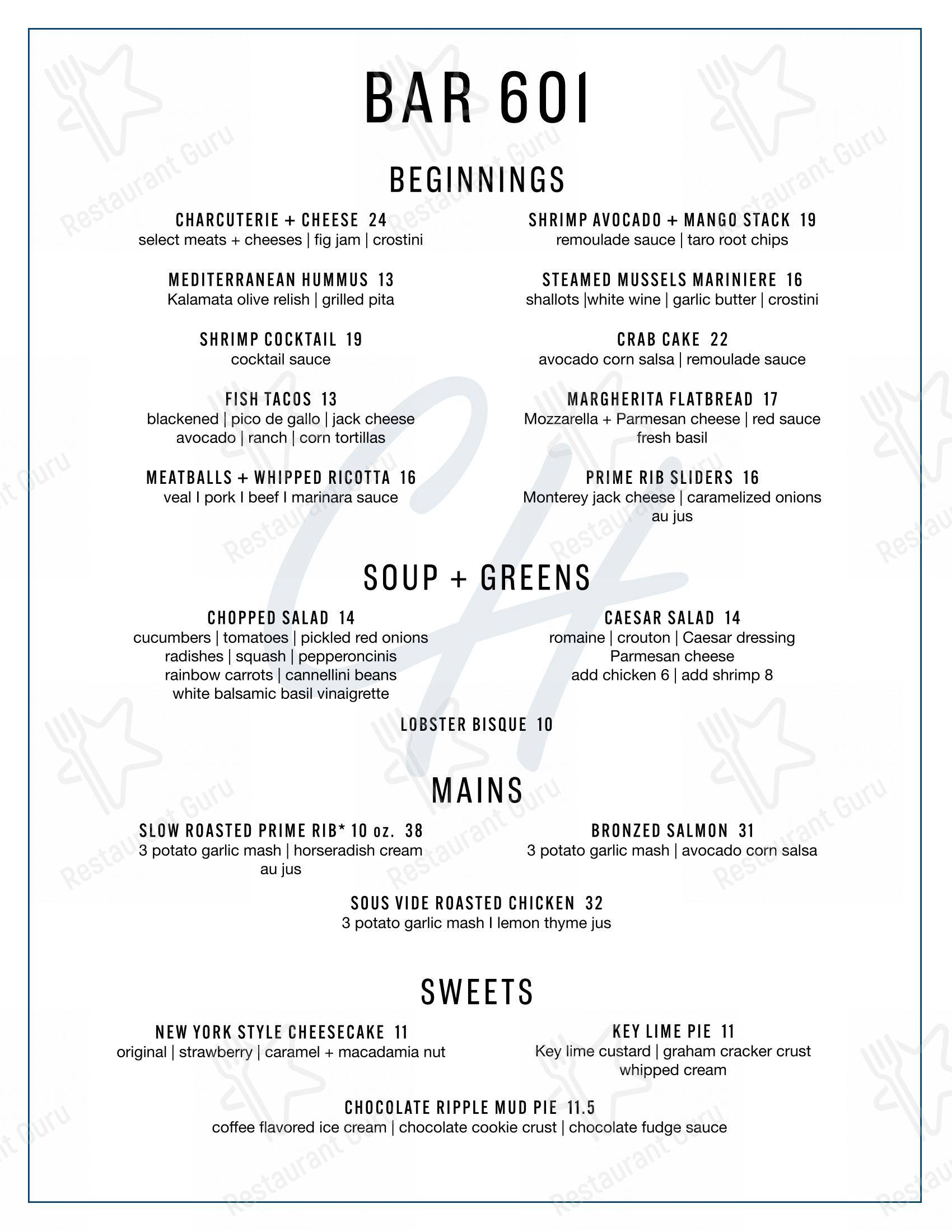 Menu at Chart House steakhouse, San Antonio