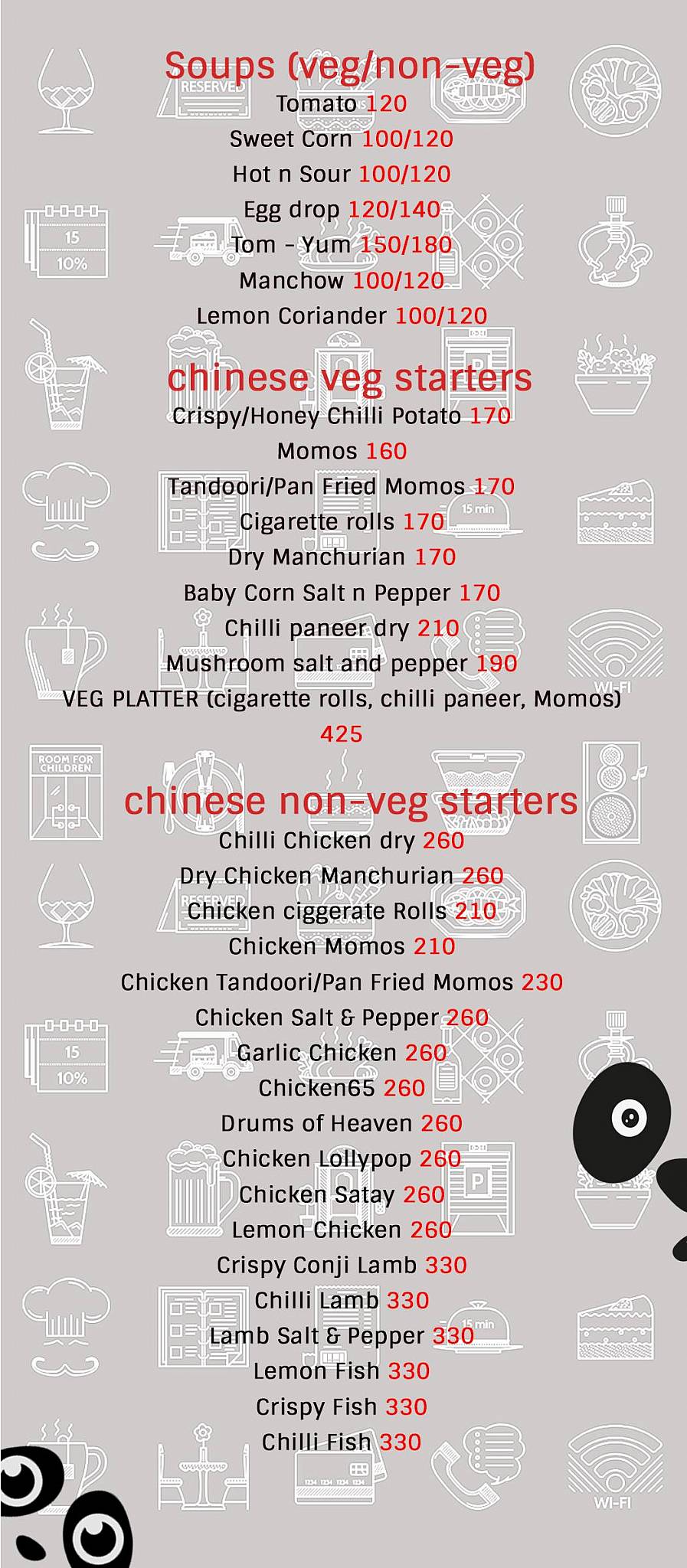 Chatpata Panda menu