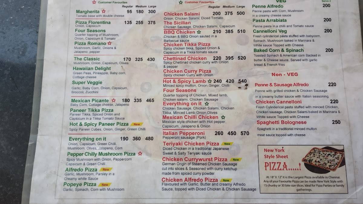 Chef Express menu