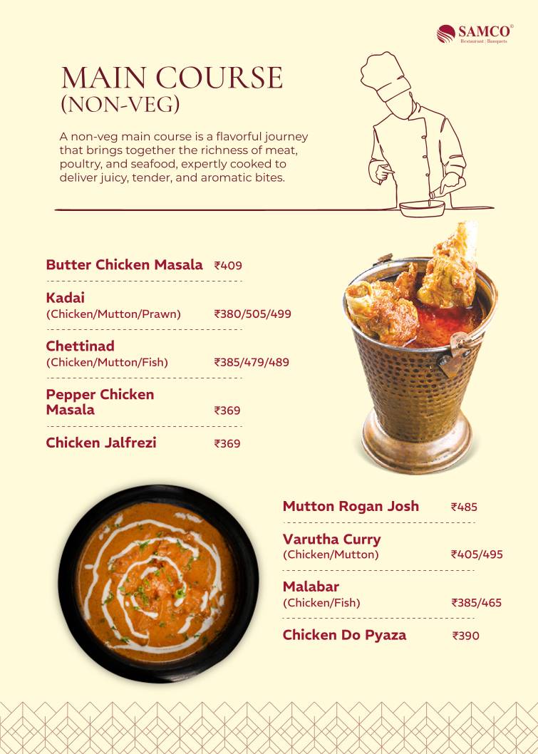 Samco Restaurant Velachery menu