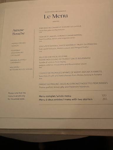 Menu di Cheval Blanc by Peter Knogl 